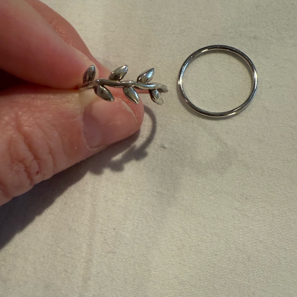 Silver Leaf Ring Set - image 3
